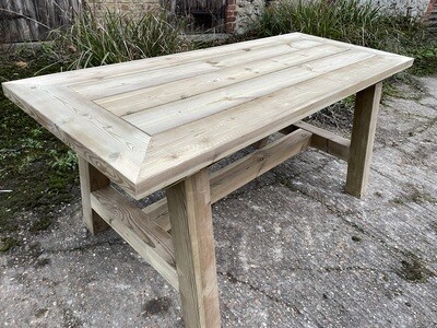 Outdoor Garden Patio Table with Traditional Table Top and A Frame Leg (treated)
