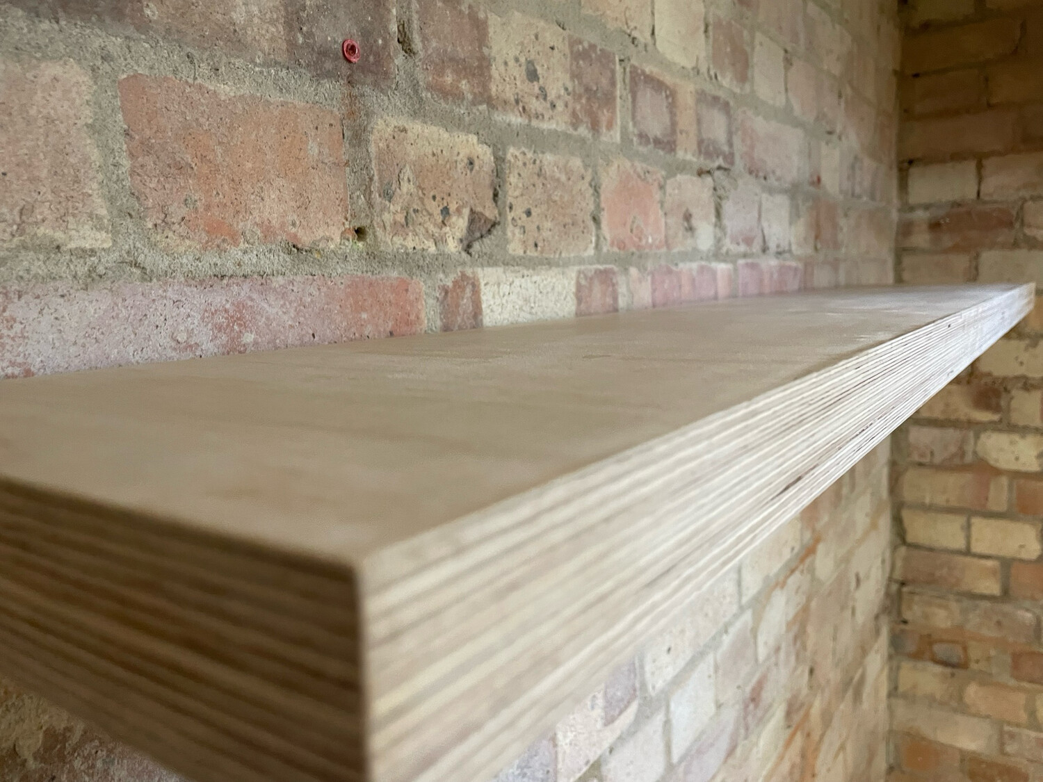 Birch Wood Ply Shelves with Alcove Brackets - 270mm deep