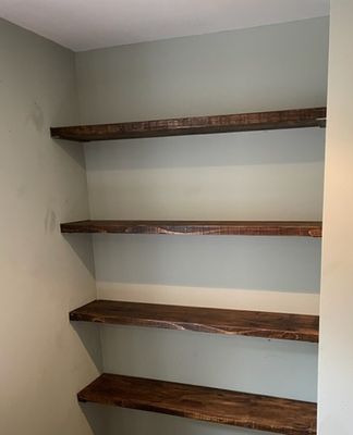 Alcove Shelves at 18cm deep with alcove brackets