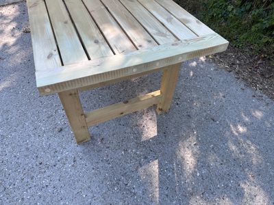 Standard Table with Breadboard ends (treated)