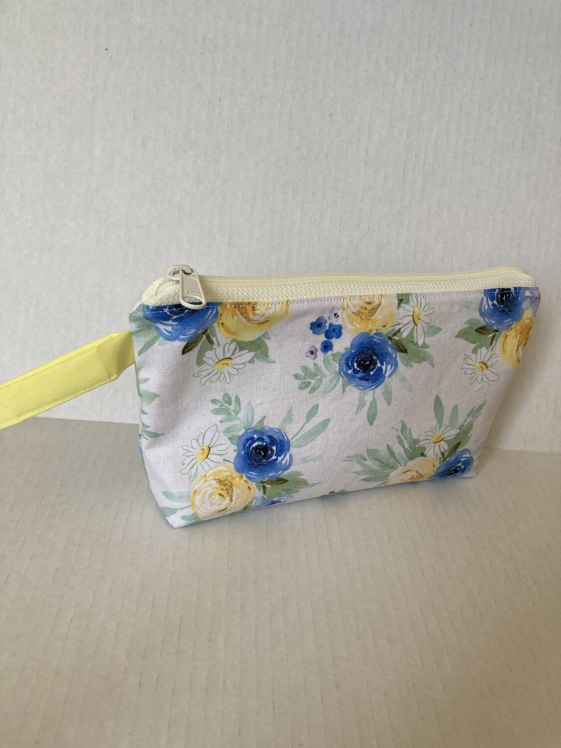 Blue and Yellow Flower Zipper Pouch