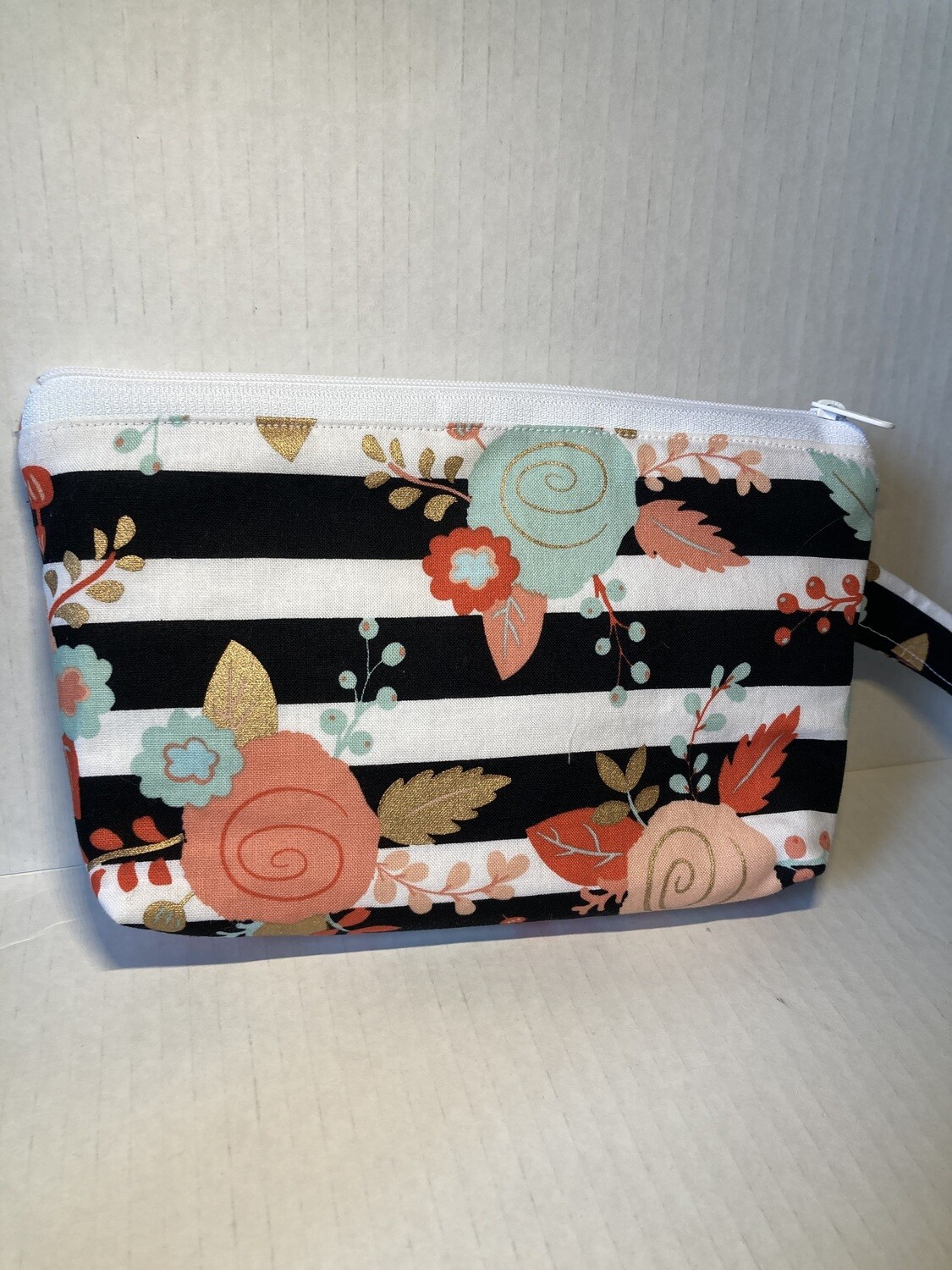 Striped Zipper Pouch