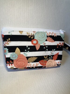 Striped Zipper Pouch