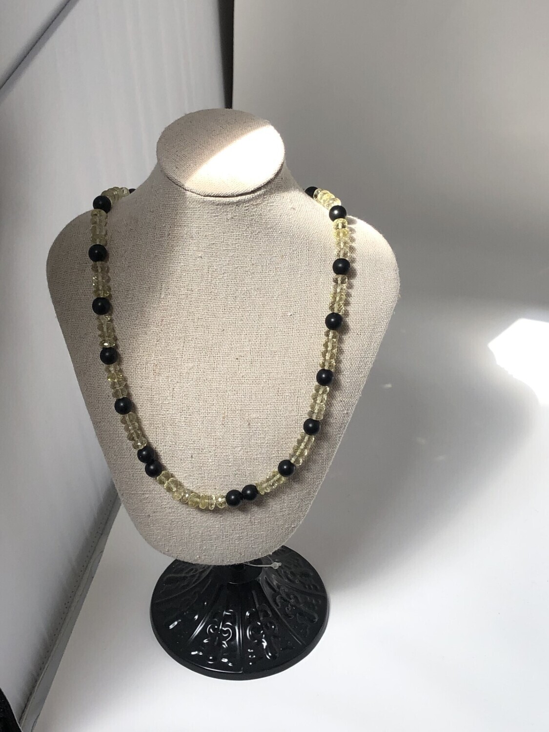 Collier lemon quarz et onyx