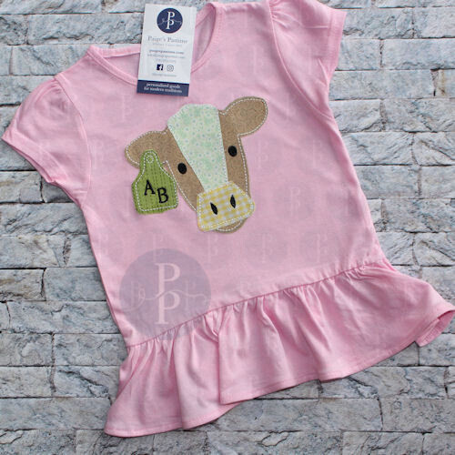 Applique Cow with Custom Tag