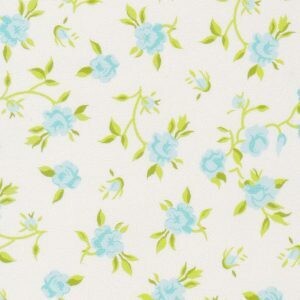 Blue Green Floral Fabric