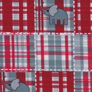 Elephant on Red Fabric