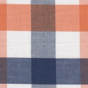 Large Navy Orange Tri-Check Fabric
