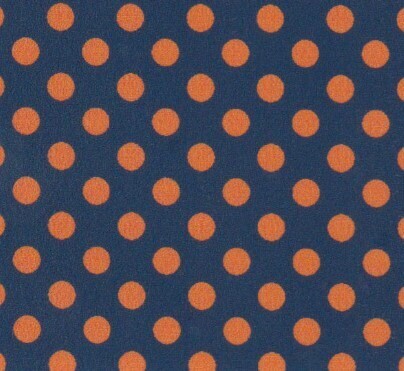Navy with Orange Polkadot Fabric