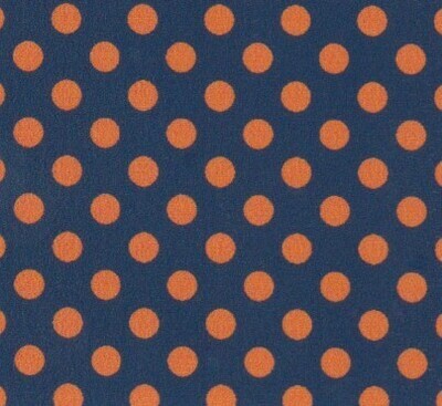 Navy with Orange Polkadot Fabric