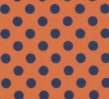 Orange with Navy Polkadot Fabric