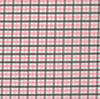 Pink and Brown Tri Check Fabric