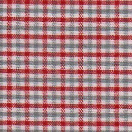 Red and Grey Tri Check Fabric