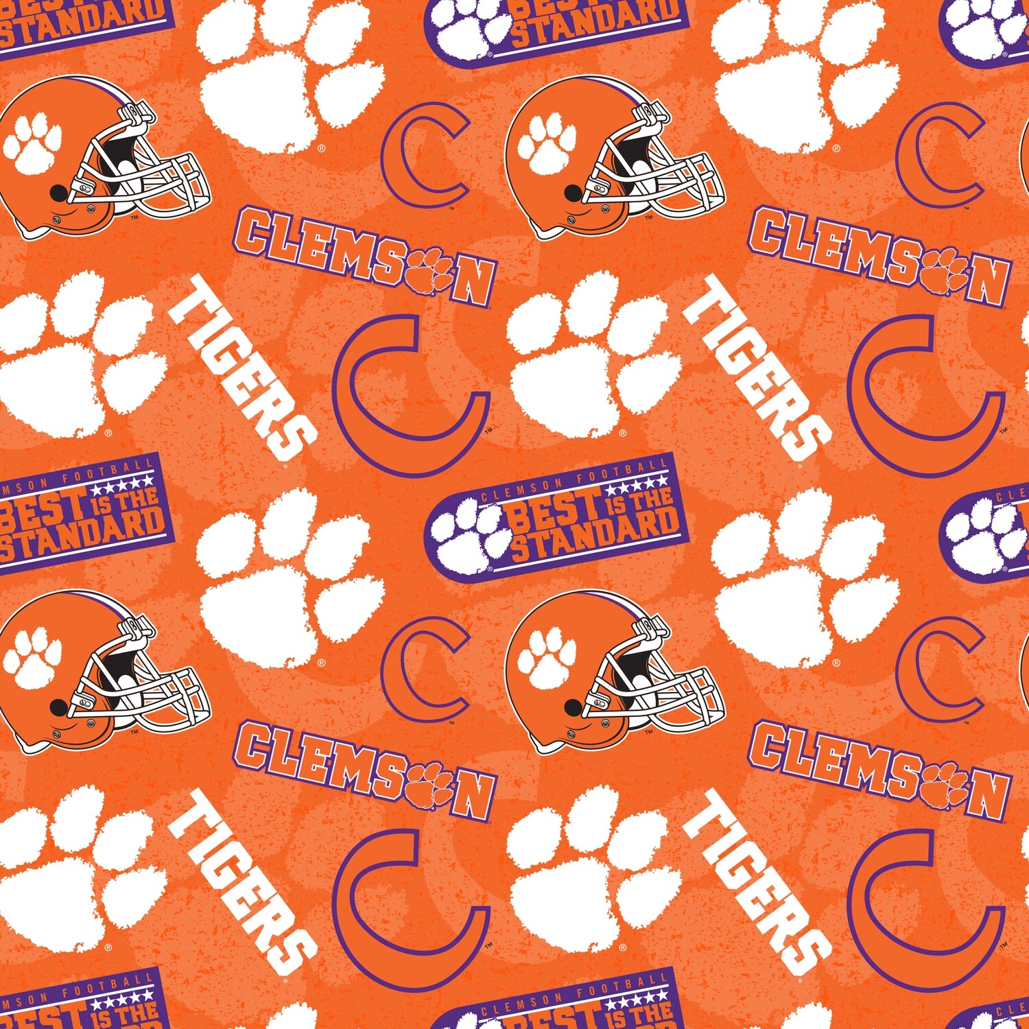 Clemson Tone on Tone Fabric