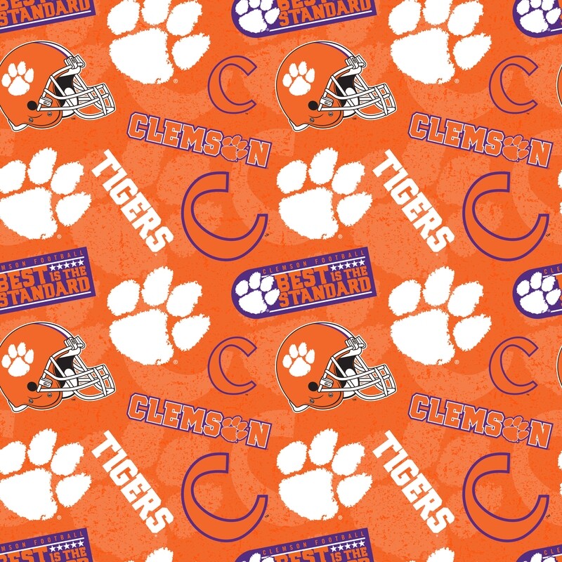 Clemson Tone on Tone Fabric