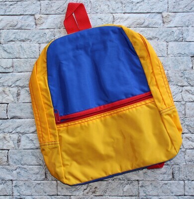 Primary Tri Color Nylon Toddler Backpack