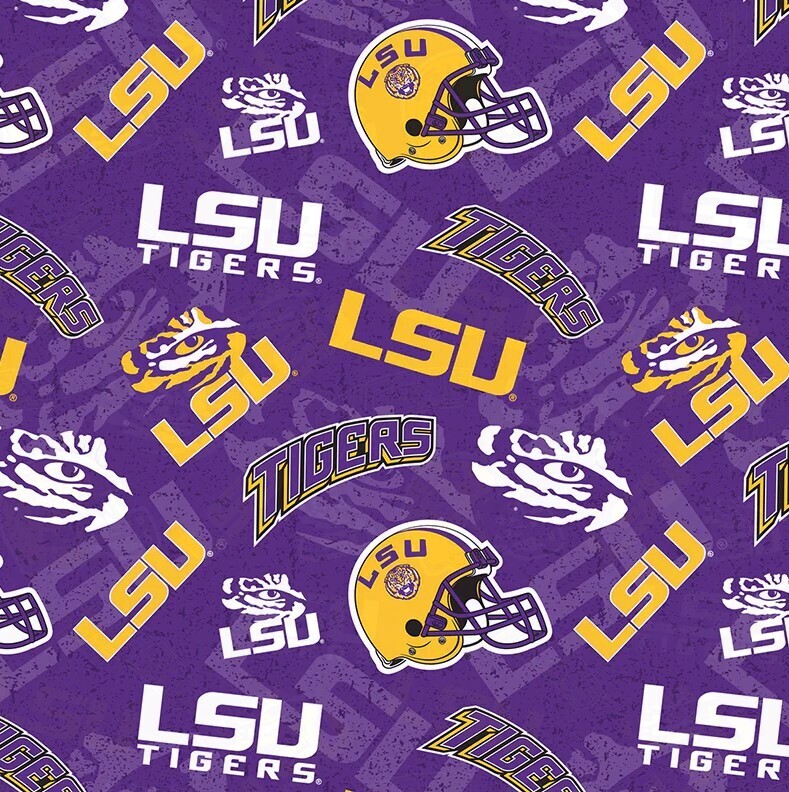 LSU Tone on Tone Fabric