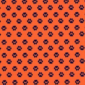 Navy Mini Paw Fabric