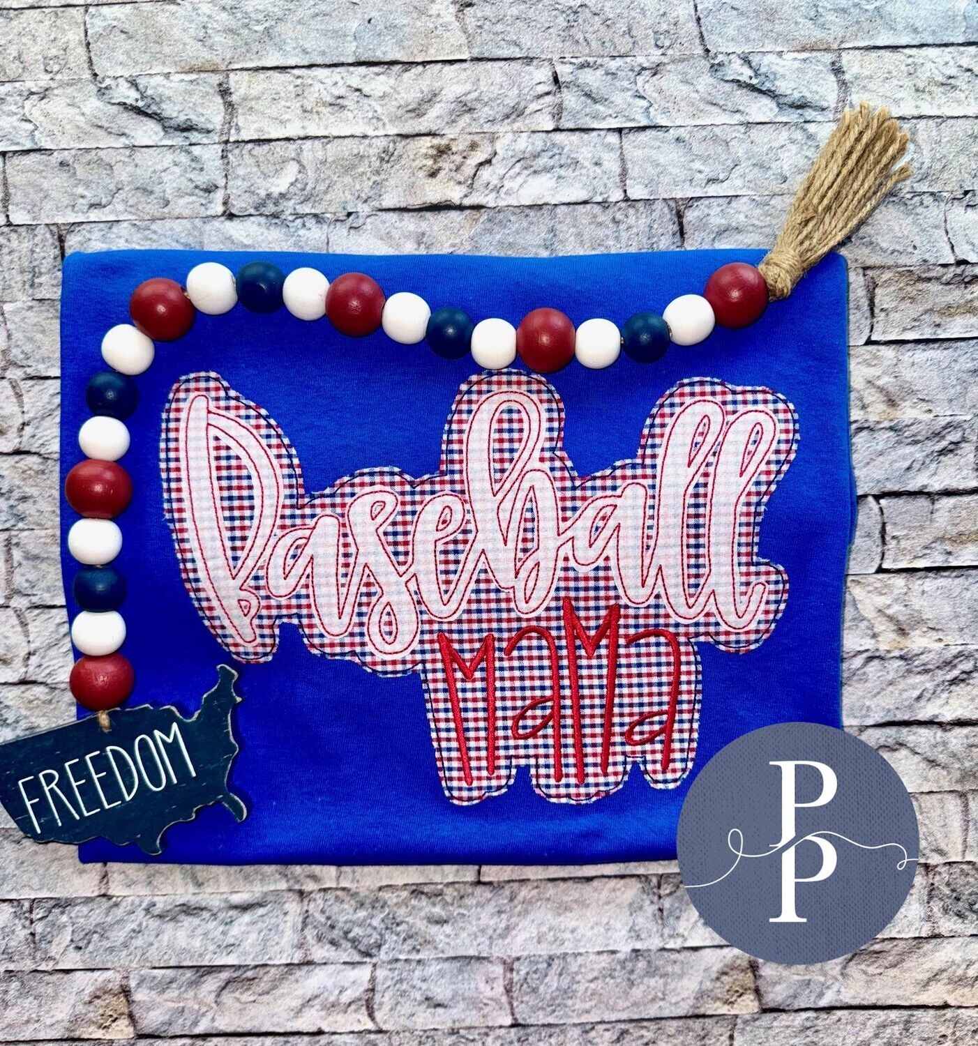 SAMPLE SHIRT -  Baseball MAMA Stacked Applique