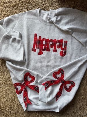 SAMPLE SALE !!!  Merry Side Bow Sweatshirt