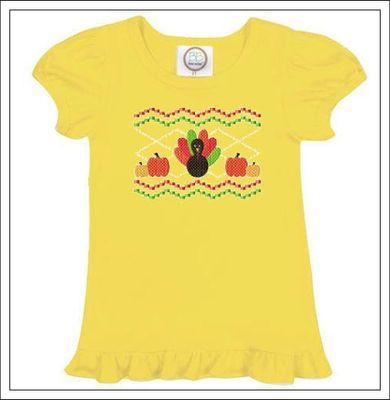 Faux Smocked Turkey Pumpkin