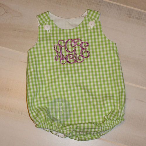 Monogrammed Gingham Bubble