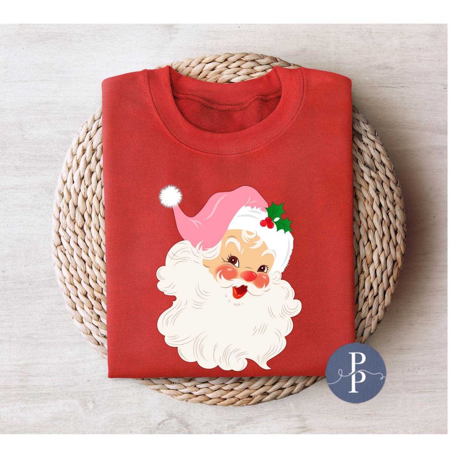 Vintage Pink Santa