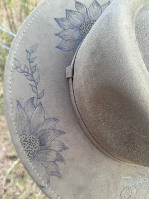 READY TO SHIP Hand Burned Ranchers Hat "Sunday Afternoon"