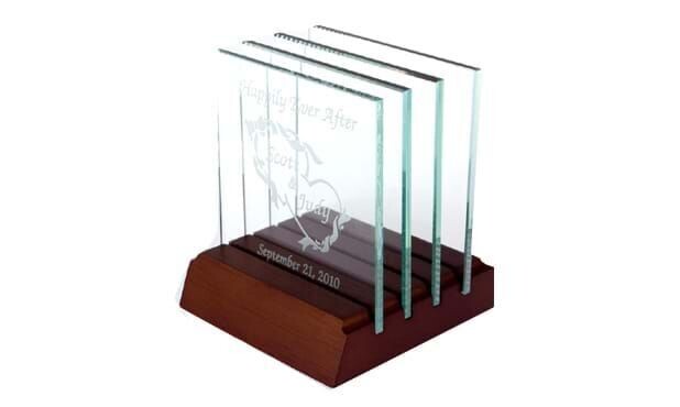 Square Glass Coaster Set with Base-103037