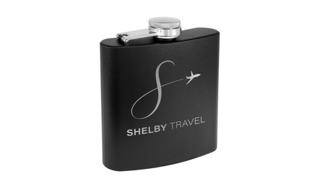 Matte Black Powder Coated Stainless Steel Flask:  6 oz.-107987