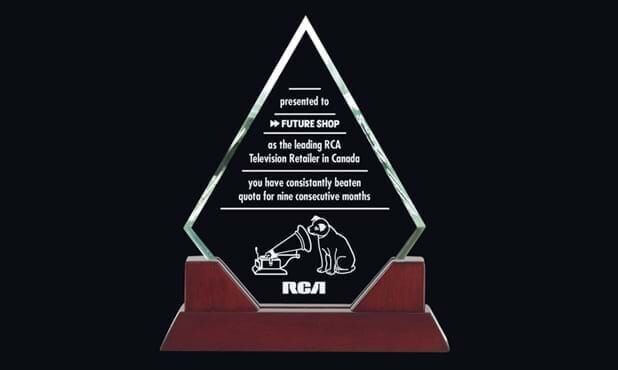 Kingston Series Rosewood and Glass Award: 8" x 9-1/2"-101706
