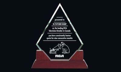 Kingston Series Rosewood and Glass Award: 8" x 9-1/2"-101706