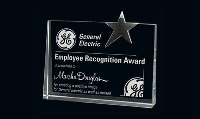 Estalla Wedge Glass Award: 6-7/8" x 5"-101738