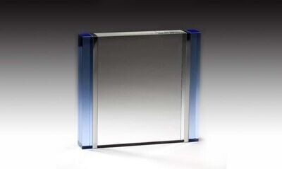Cool Blue Series Solid Crystal Rectangular Award: 6-1/2"-102969