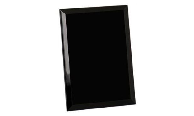 Black Glass Mirrored Plaque: 7" x 9"-106944