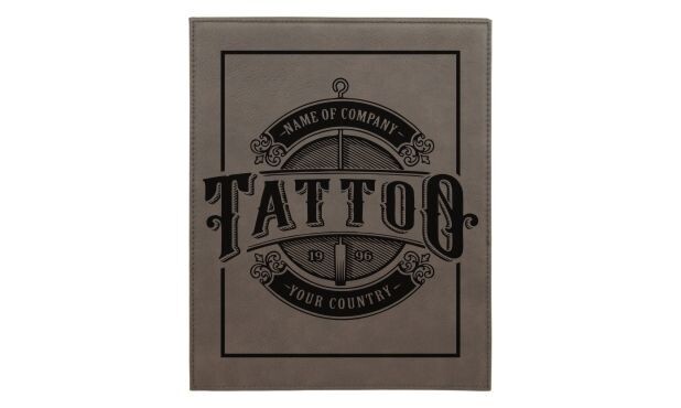 Leatherette Plaque - Grey/Black: 8" x 10"-107860