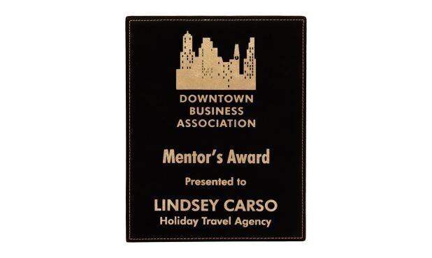 Leatherette Plaque - Black/Gold: 8" x 10"-107857
