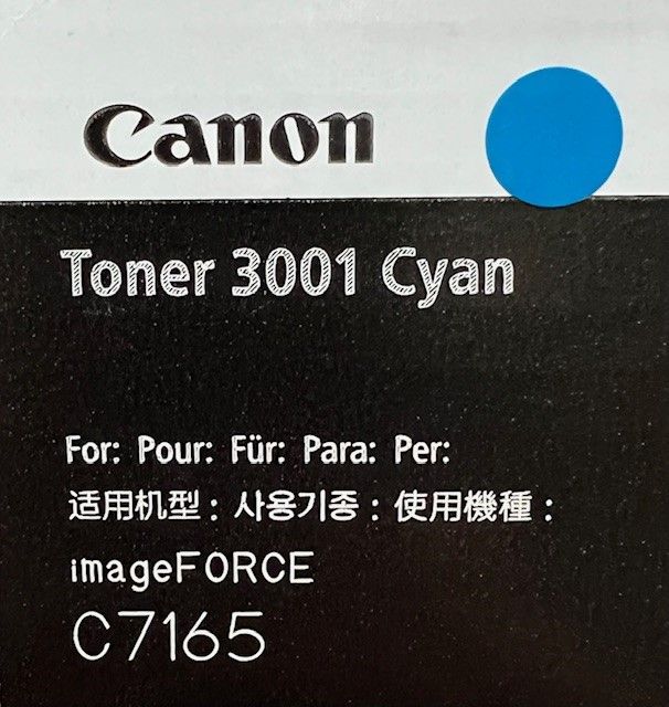 Canon 3001 Cyan Toner Cartridge 6493C001AA Canon 3001 Cyan Toner Cartridge 6493C001AA
