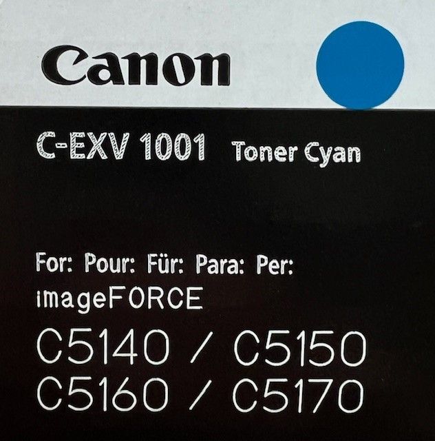 Canon C-EXV1001 Cyan Toner Cartridge 6138C002AA Canon C-EXV1001 Cyan Toner Cartridge 6138C002AA