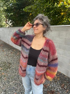 Pattern Cardigan di Mohair Spesso Pattern Cardigan di Mohair Spesso