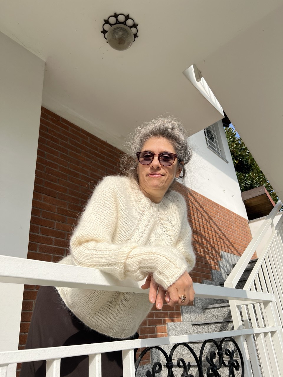 Pattern maglioncino bianco raglan ampio