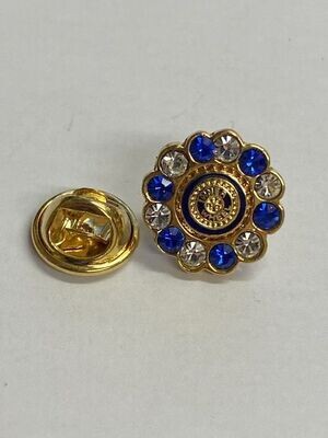 Mini Blue and White Lapel Brooch