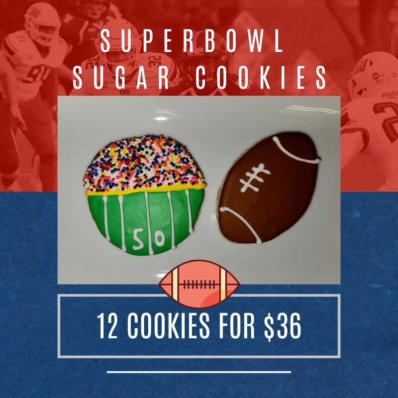 Football Themed Sugar Cookie Box (12 Cookies)