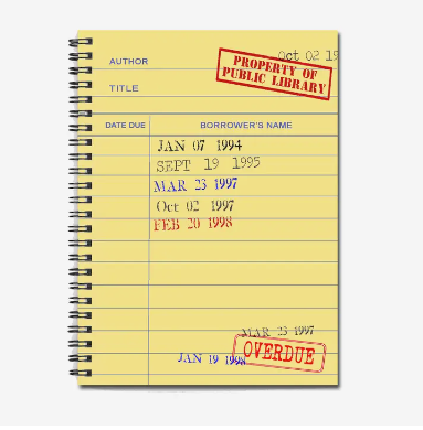 Yellow Library Card Literary and Bookish Notebook Sketchbook