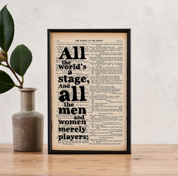 Shakespeare - All the World's A Stage Book Print