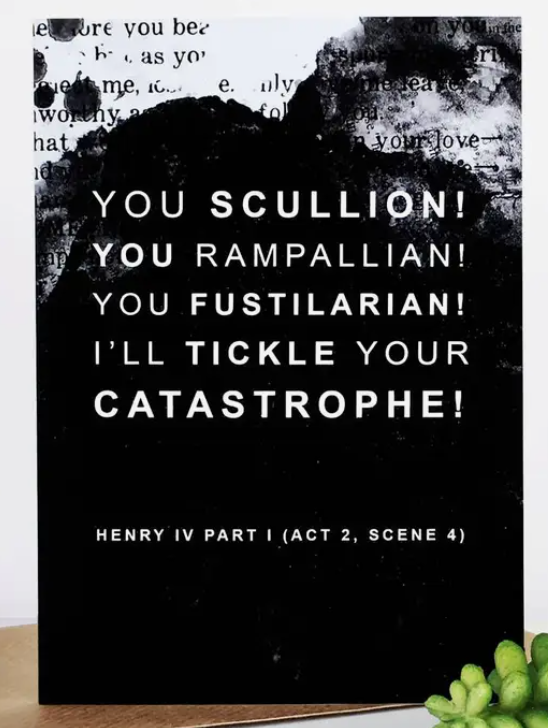 Shakespeare Insults - Greeting Card