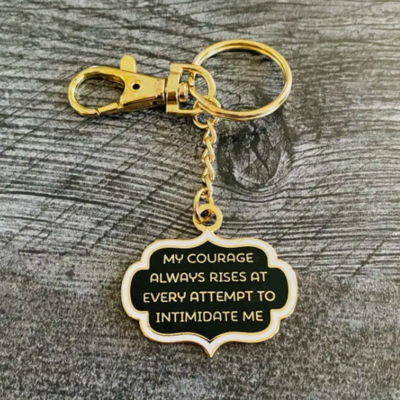 Jane Austen's "Courage Rises" Keychain