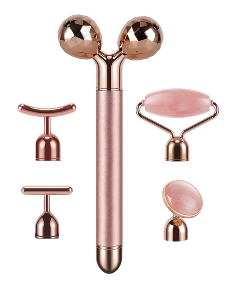 5 in 1 Rose Quartz 3D Face Roller