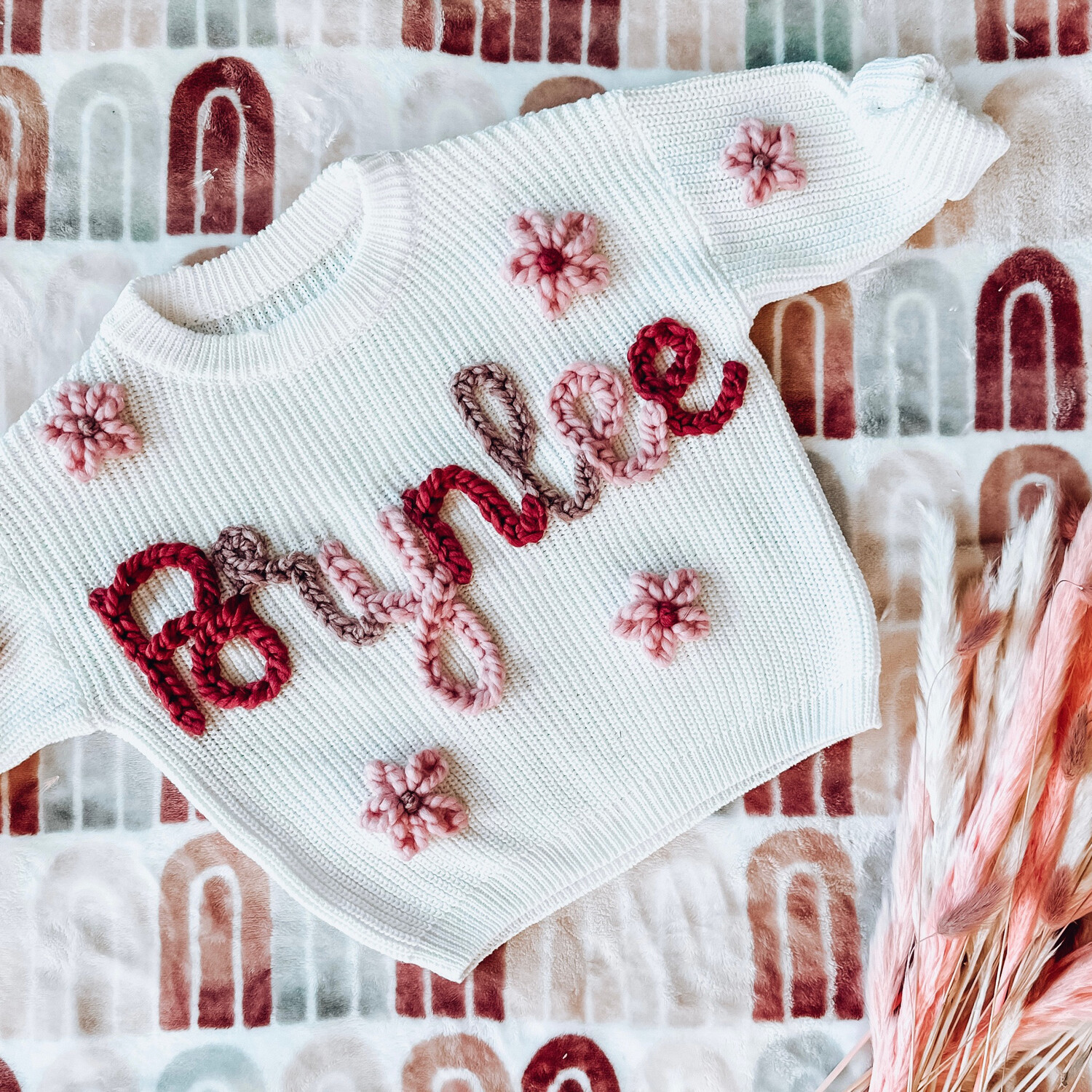Kids Personalized Multi-Colored Hand-Embroidered Sweater