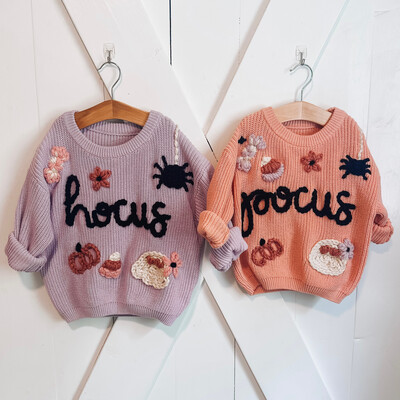 Adult Hocus Pocus Personalized Hand-Embroidered Sweater